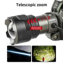 NetHong LED Strong Long Shot Headlight Super Bright Waterproof Head Lamp Flashlight - Army Green - View 4