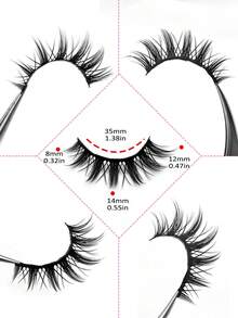 Asiteo 10 Pairs Exaggerated Cartoon Doll Style False Eyelashes, Anime Eyelash Extension, Soft Eyelash Stem, Korean Anime False Eyelashes - Black - View 3