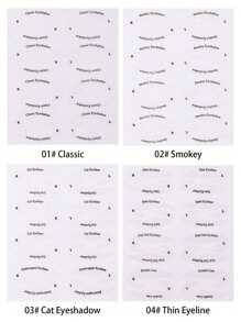 96 Stück/12 Paare Augen Make-up Schablonen, Eyeliner & Augenbrauen Schablonen Aufkleber, 4 verschiedene Designs, westliche Eyeliner & Augenbrauen Formvorlagen, Make-up Aufkleber, Make-up, günstig, Raumdekoration, Schminktisch, Reise, Schlafzimmer, Make-up Accessoires