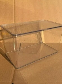 Scatola di immagazzinaggio trasparente con coperchio, semplice e pratica, multifunzionale - Scatola portaoggetti trasparente con coperchio - Visualizzare 3