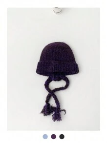 Mũ len dệt kim ấm áp kiểu dáng mới mùa Thu & Đông, mũ trượt tuyết/mũ beanie unisex có che tai, thích hợp cho mùa hè và đi biển. - Nhiều màu - Xem 10