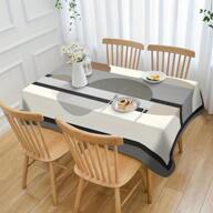 1 pieza Mantel de diseño de medio círculo, estilo simple, elegante, resistente al agua y de fácil limpieza para cocina, comedor, bufé, cenas festivas, fiestas, banquetes, restaurantes, bodas y decoración del hogar - perfecto para cualquier ocasión