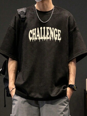Men Letter Graphic Drop Shoulder Tee
