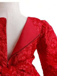 Cute Newborn Baby Girl High-End Adorable Dresses, Toddlers Girls' Birthday Party Puff Princess Floral Printed Dress