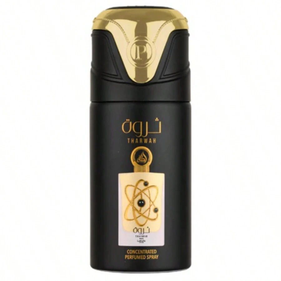 Lattafa Lataffa Arabic Scented Deodorant 200ml - Perfume Spray Promotion - Tharwah Gold-libreintense - View 1