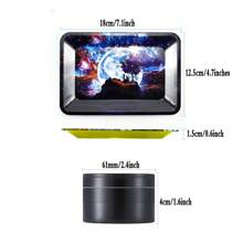 1pc Metal Rolling Tray Wit Grinder Set, Durable Metal Tray For Rolling, 7.1x4.7inches Portable Design(Moon)