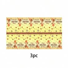 1 件/3 件生日快乐一次性塑料桌布，配有气球、丝带、礼物、时钟、蝴蝶结印花图案、防水、金色主题生日派对装饰，适合室内和室外、生日蛋糕桌面装饰 - 彩色 - 查看 10