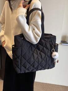 Leisure Large Capacity Down Padded Jacket Bag Fashion Shoulder Bag Portable Oblique Ku Tote Bags, Commuter School, Sports, Traveling, Hiking, Sports, Travel