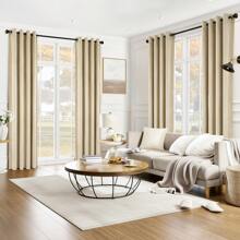 Topfinel 4 Panels Velvet Blackout Grommet Top Curtains Thermal Insulated  Noise Reduction Warm Curtains For Living Dining Room Bedroom Winter Home Decor Room Decor Curtains Machine Washable - Màu be - Xem 11