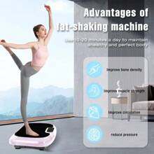 PHAGATT Vibration Plate Exercise Machine, 120 Level Vibration Adjustment, 2 Fitness Resistance Bands, Body Relaxation - Pink - View 7