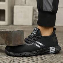 GUYISA Safety Shoes Black Steel Baotou Anti-Impact Anti-Puncture Soft Lightweight Four Seasons Can Penetrate Air Leisure Sports Work Shoes - Black - View 3