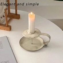 Vintage Rustic Small Iron Candle Holder, Tea Cup Shaped, Suitable For Aromatherapy Candle, Wedding Decor, Living Room And Bedroom, Luxury Decoration