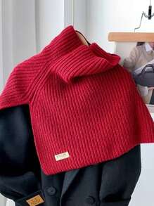 1 buah Syal Rajut Model Pullover dengan Belahan, Warna Polos: Syal luar yang hangat, serta tahan dingin dan cocok untuk aktivitas luar ruangan. Cocok untuk perjalanan sehari-hari dan penggunaan di rumah sebagai aksesori. - beraneka warna - View 8