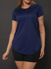 Kit 3 Women's Dry Fit Gym Fitness Plain Butt Cover Blouse - 黑色 海軍灰 - 查看 4