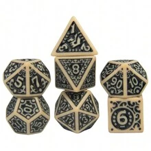 7pcs Polyhedron Digital Dice Set Engraved With Textures Pattern Dice D4-D20 For D&D Game And Funny Entertainment Board Games