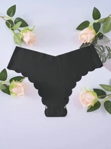 Women's Sexy Wavy Edge Briefs Low Waist Intimates Panties Women's Underwear