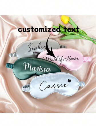 1 pieza Antifaz personalizado, Antifaz con texto personalizado, Máscara facial de seda, Regalo para damas de honor, Regalo para fiesta de bodas, Antifaz para dormir, Fiesta de despedida de soltera