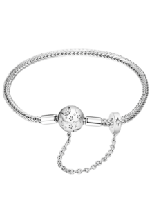 1 件迷人 16-22 厘米真心心形珠子编织皮绳手链 适合女友礼物 精美女士珠宝 - 銀色 - 查看 38