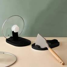 1pc Pot Lid Holder, Soup Spoon Rack, Foldable Cooking Spatula Holder, Tableware Storage Rack, Spoon Mat, For Home Kitchen Restaurant, Kitchen Supplies