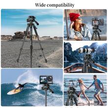 60 Inch Professional Camera Tripod Kit - Sturdy, Portable, With Carry Bag And Phone Holder For Canon, Nikon, And Smartphones - Black - View 8