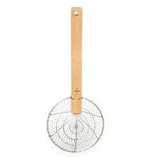 Asian Kitchen Spider Strainer, 6-Inch Stainless Steel Mesh Strainer Basket With 7.5-Inch Bamboo Handle - Multicolor - View 3