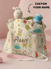 1 pezzo Borsa da viaggio personalizzata con design nome, personalizzabile secondo il tuo design unico, adatta per bambini e adolescenti, stampa nome ragazza o ragazzo sulla borsa per il viaggio, articolo da viaggio necessario, borsa fasciatoio riutilizzabile, borsa mamma, organizer per pannolini bagnati del passeggino del bambino, multifunzionale, decorativa, con lettere, stilosa, moderna, colorata, kawaii, adorabile, carina, casual, personalizzata, unica, figlio, figlia