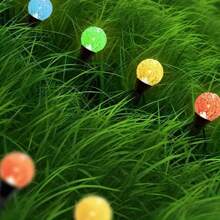 1 Set Lámpara solar para exteriores de 20 LEDS de colores, lámpara esférica LED de burbuja para césped, adecuada para jardín, pasaje, decoración de ambiente nocturno en el césped