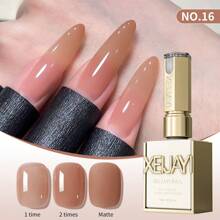 XEIJAYI XEIJAYI 6Pcs 15ML Nail Polish - Jelly Ice Transparent Nude, Peelable UV LED, Formaldehyde-Free, Oval Shape, Glossy Finish, For Nail Salon And DIY