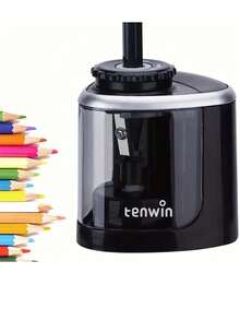 1个可爱自动削铅笔器，适用于儿童和小学生，电动削铅笔器，全自动电池供电，带铅芯卷 - 彩色 - 查看 4