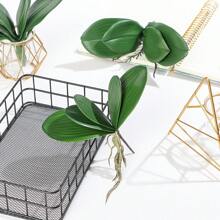 1 片蝴蝶兰叶子人造植物叶子装饰花家居装饰兰花叶子 - 彩色 - 查看 7