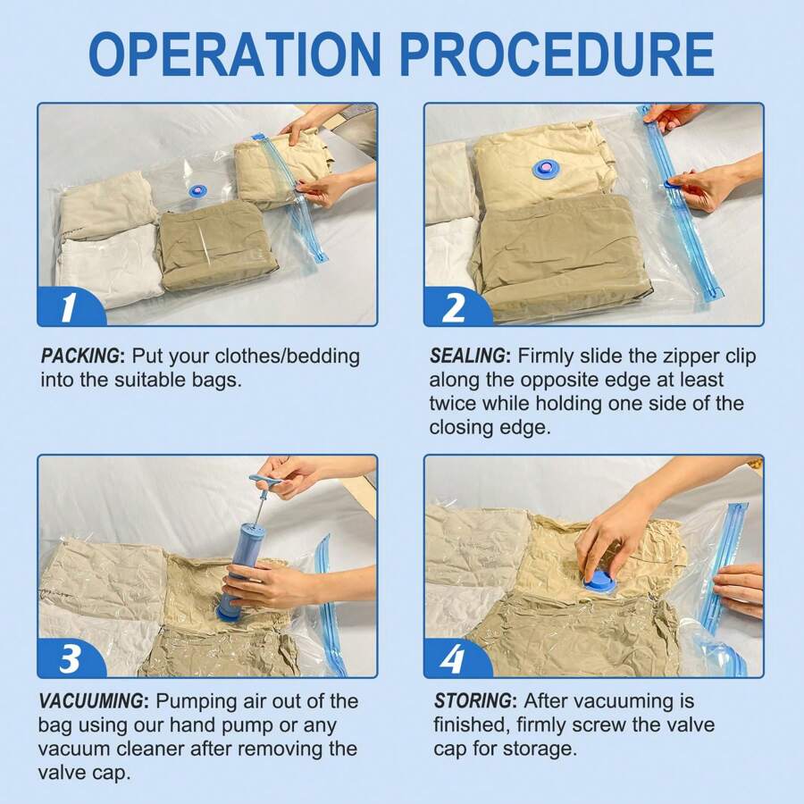 Aazon.co: Vacuu Storage Bags With Electric Pup, 10 Large Space Saver Bags Vacuu Seal Bags