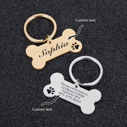 1pc Personalized Pet Tags - Stainless Steel Medal With Engraved Pet Name And Contact Details Personalized Pet ID Tags, Personalized Dog Tags And Cat Tags For Kitten And Puppy Accessories Ornamental, Engraved, Stainless, Sequins Stylish, Fashion, Colorful, Vintage, Cute, Contracted, Cuties Custom, Unique, Customized, Personalized Ideal Gifts For Him, Ideal Gifts For Her Pet, Her, Family, Friends, Pet Lovers For Anniversaries, For Birthdays, Customized Pet Supplies, Local