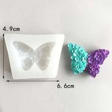 Molde de silicona en 3D con forma de mariposa y rosa para hacer jabón, velas artesanales, aromaterapia y escayola - Blanco - Ver 2