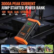 5-In-1 Jump Starter Power Pack 3000A Car Battery Booster With 150PSI Air Compressor Portable Emergency Light Digital Display Overheat Protection Car Battery Jump Pack - AX260 - View 2
