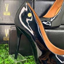 Women's Pointed Toe Pumps High Heel Vizzano Luxury Elegant Formal Shoes Women Stilleto Patent Leather - 黑色/清漆 - 查看 4