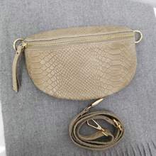 Women's Waist Bag, Genuine Italian Leather Design, Fashion Waist Pouch With Adjustable Strap, Elegant Leather Fanny Pack Suitable For Travel And Sports, Classic Retro Shoulder Bag For Commuting - Beige - View 4