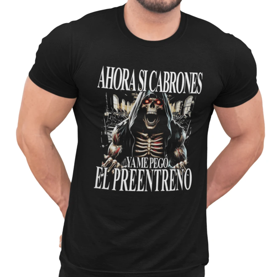 Playera Gym Preentreno Gimnasio Calavera Ejercicio Para Caballero - Negro - Ver 1