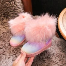 Botas de piel sintética arcoíris para niños, para uso casual diario
