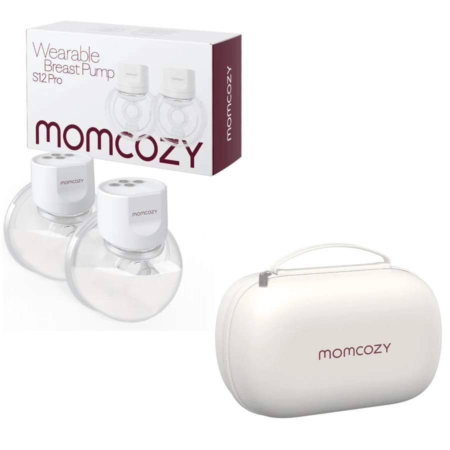 Momcozy Breast Pump S12 Pro, Hands-Free Portable Cordless Pump With Soft Double Sealed Flange, 3 Modes And 9 Levels - 白色2件+收納盒 - 查看 1