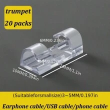 Self-Adhesive Cord Non-Marking Clips, No Damage Cable Wire Organizer Clamp For Desktop, Car Charging Cable Management - Multicolor - View 11