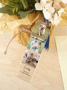 1pc Custom Photo And Text Bookmark With Tassel, Custom Acrylic Bookmark, Custom Bookmark With Text And Photos, Personalized Photo And Text Bookmark, Personalized Bookmark, Photo Collage Bookmark, Keepsake Gift, Great Memorial Gift