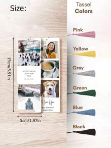 1pc Custom Photo And Text Bookmark With Tassel, Custom Acrylic Bookmark, Custom Bookmark With Text And Photos, Personalized Photo And Text Bookmark, Personalized Bookmark, Photo Collage Bookmark, Keepsake Gift, Great Memorial Gift