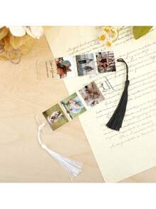 1pc Custom Photo And Text Bookmark With Tassel, Custom Acrylic Bookmark, Custom Bookmark With Text And Photos, Personalized Photo And Text Bookmark, Personalized Bookmark, Photo Collage Bookmark, Keepsake Gift, Great Memorial Gift