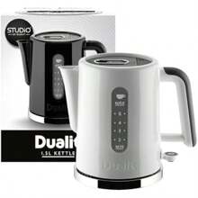 Dualit Studio Kettle | 1.5L 2.4KW Jug Kettle In White With Polished Trim | Dual Measuring Windows | Fast Boiling  Kettle | Patented Sure Pour Technology - White/Grey-1.5Litres - View 9