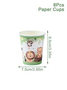 40 件/套丛林动物主题 1 岁生日派对装饰一次性餐具、一岁派对装饰 1 岁生日装饰一次性餐具、生日礼物派对礼物一次性食品容器、厨房食品托盘蛋糕托盘 - 1歲生日 - 查看 9