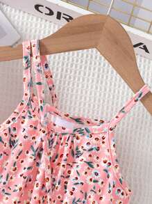 Young Girls Fashionable Sleeveless Romper, Summer Beach Outfit