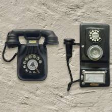 1 件复古壁挂式电话，酒吧风格家居装饰，壁挂复古手工装饰 - 彩色 - 查看 1