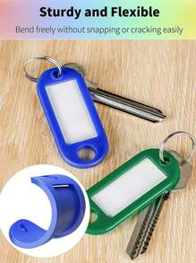 1 件/20 件/50 件钥匙圈标签 - 钥匙标签塑料随机颜色钥匙圈标签、标识符、姓名标签和标签，适用于 USB 驱动器、钥匙、宠物、行李袋配件。