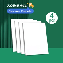 Bộ 12/4 tấm bảng vẽ canvas trắng, kích thước 7x9 inch, thích hợp cho vẽ tranh sơn dầu, acrylic, màu nước, tempera, nghệ thuật đổ màu, dụng cụ mỹ thuật, đồ dùng học tập cho năm học mới. - trắng - Xem 10