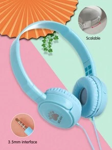 馬卡龍風格3.5毫米頭帶式耳機 - 藍色 - 查看 1